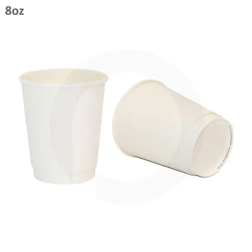 8oz Double Wall White Paper Cup 500/ctn