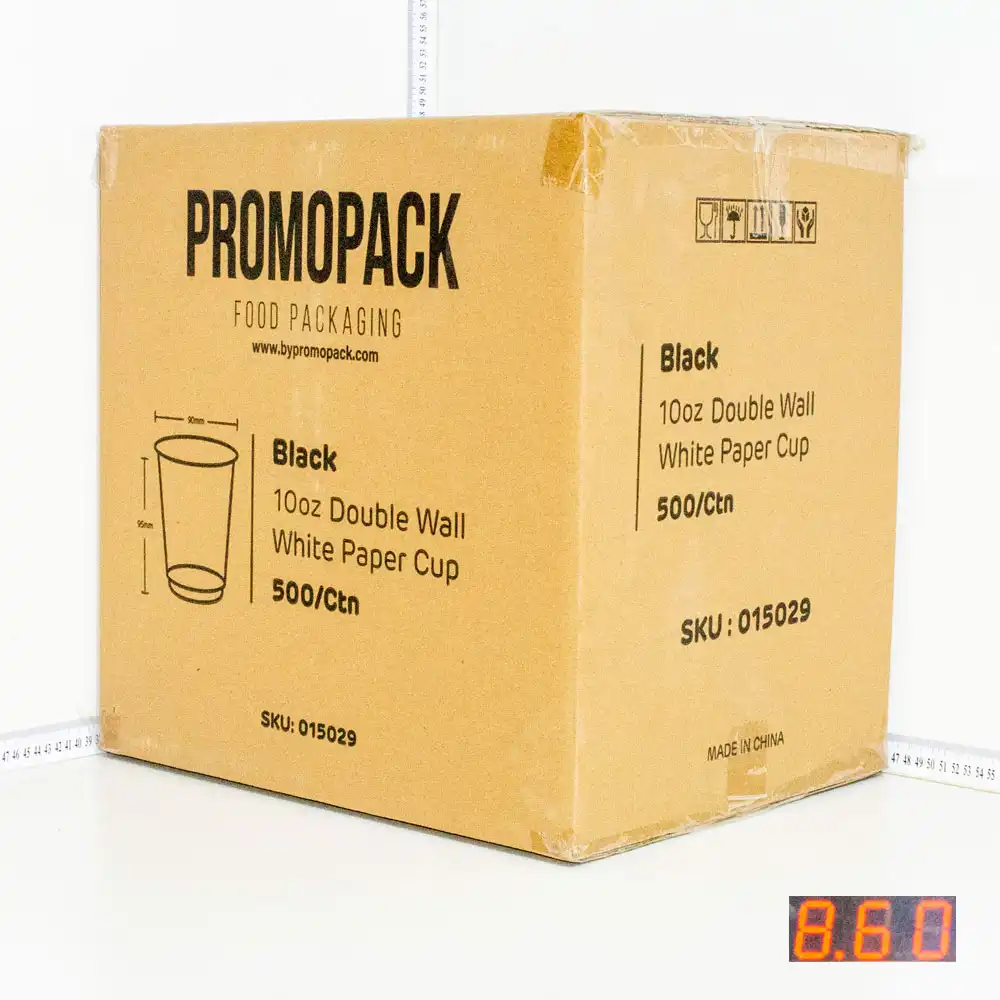 Black - 10oz Double Wall White Paper Cup 500/ctn