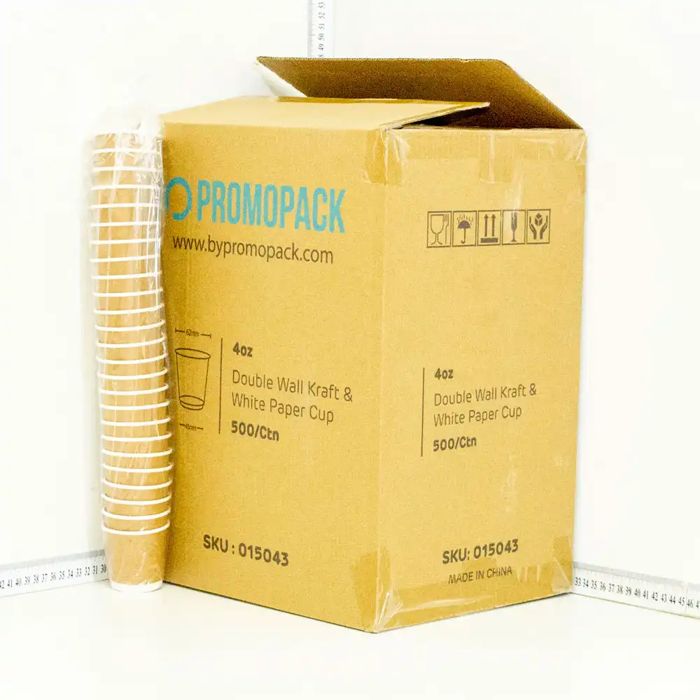 4oz Double Wall Kraft & White Paper Cup 500/ctn
