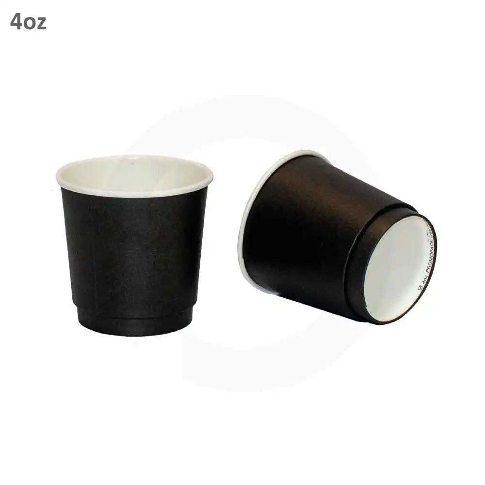Black - 4oz Double Wall White Paper Cup 500/ctn