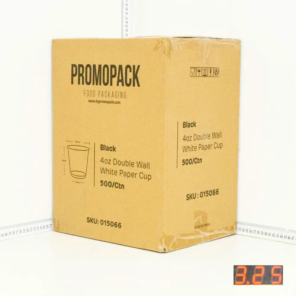 Black - 4oz Double Wall White Paper Cup 500/ctn