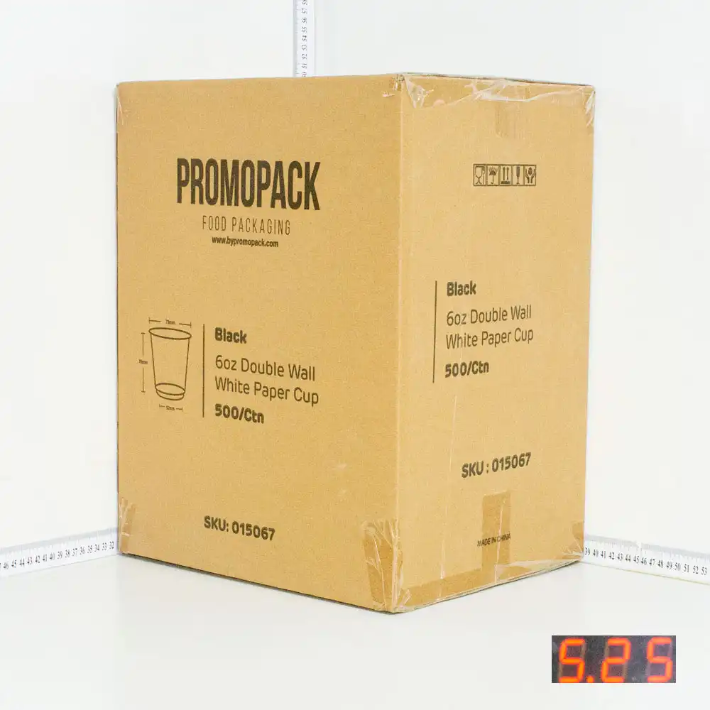 Black - 6oz Double Wall White Paper Cup 500/ctn