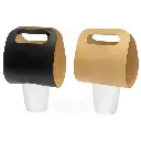 Black - 1 Cup Kraft Paper Holder 14×39cm 500/ctn