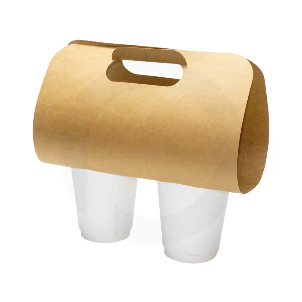 2 Cup Kraft Paper Holder 240×385cm 500/ctn