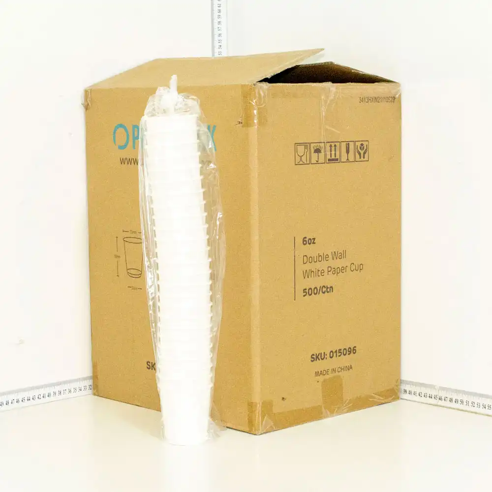 6oz Double Wall White Paper Cup 500/ctn