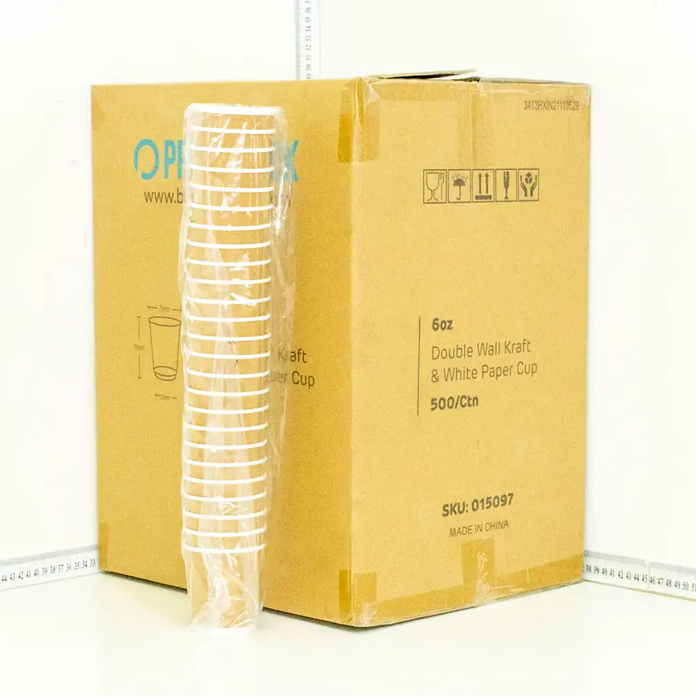 6oz Double Wall White Paper Cup 500/ctn
