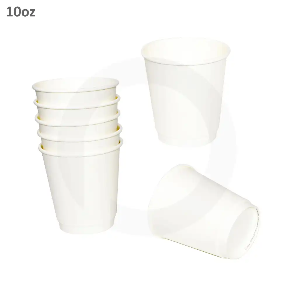 10oz Double Wall White Paper Cup 500/ctn