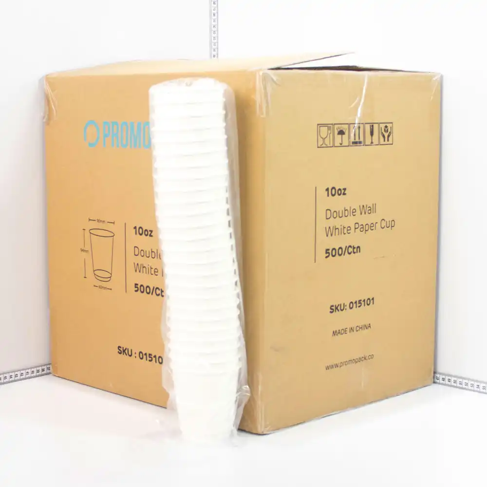 10oz Double Wall White Paper Cup 500/ctn