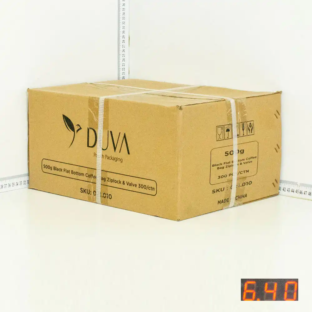 500g Black Flat Bottom Ziplock Valve Bag 300/ctn