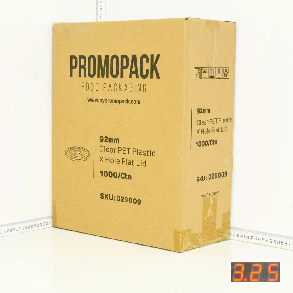 92mm Clear PET Plastic X hole Flat Lid 1000ctn