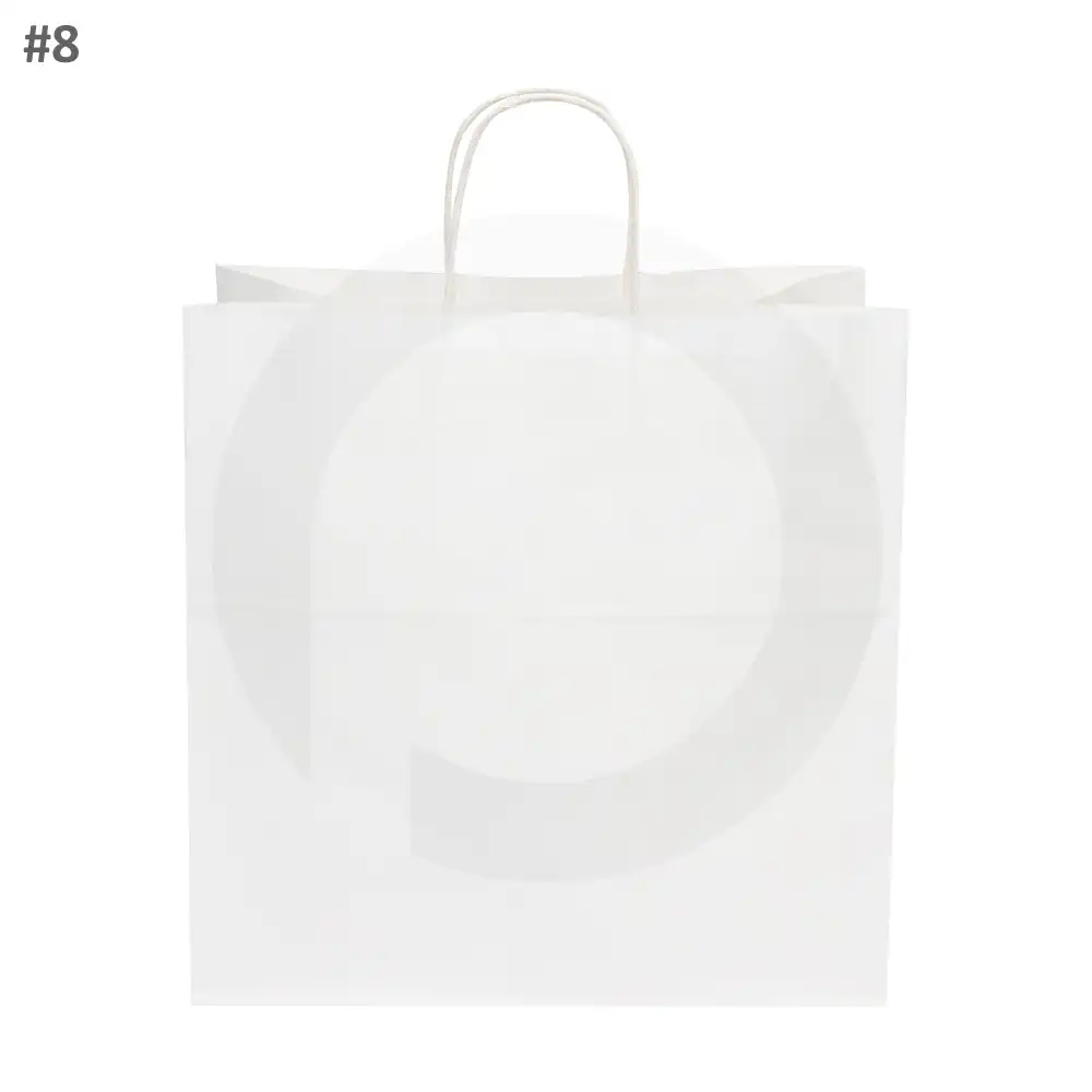 #8 White Paper Twisted Handle Bag 200/ctn