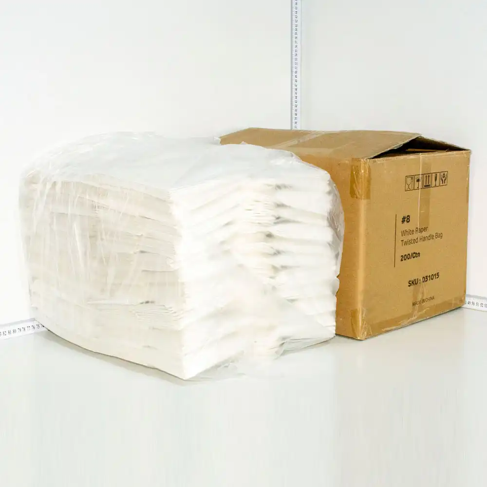 #8 White Paper Twisted Handle Bag 200/ctn