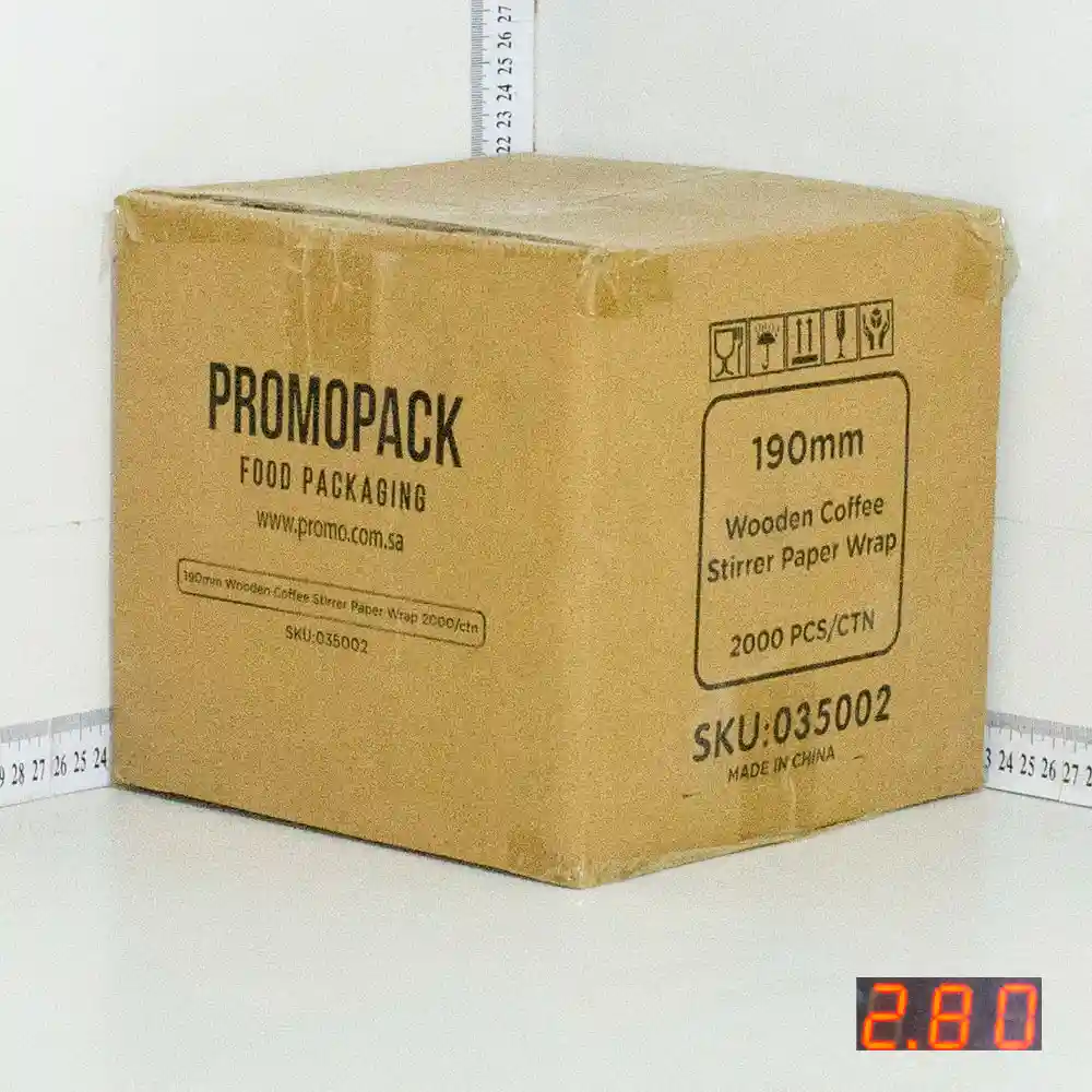 190mm Wooden Coffee Stirrer Paper Wrap 2000/ctn