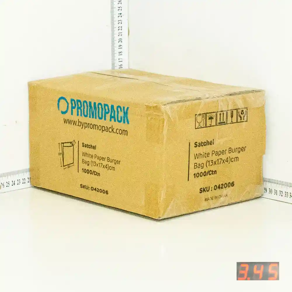 Satchel White Paper Bag 13×4×17H cm 1000/ctn