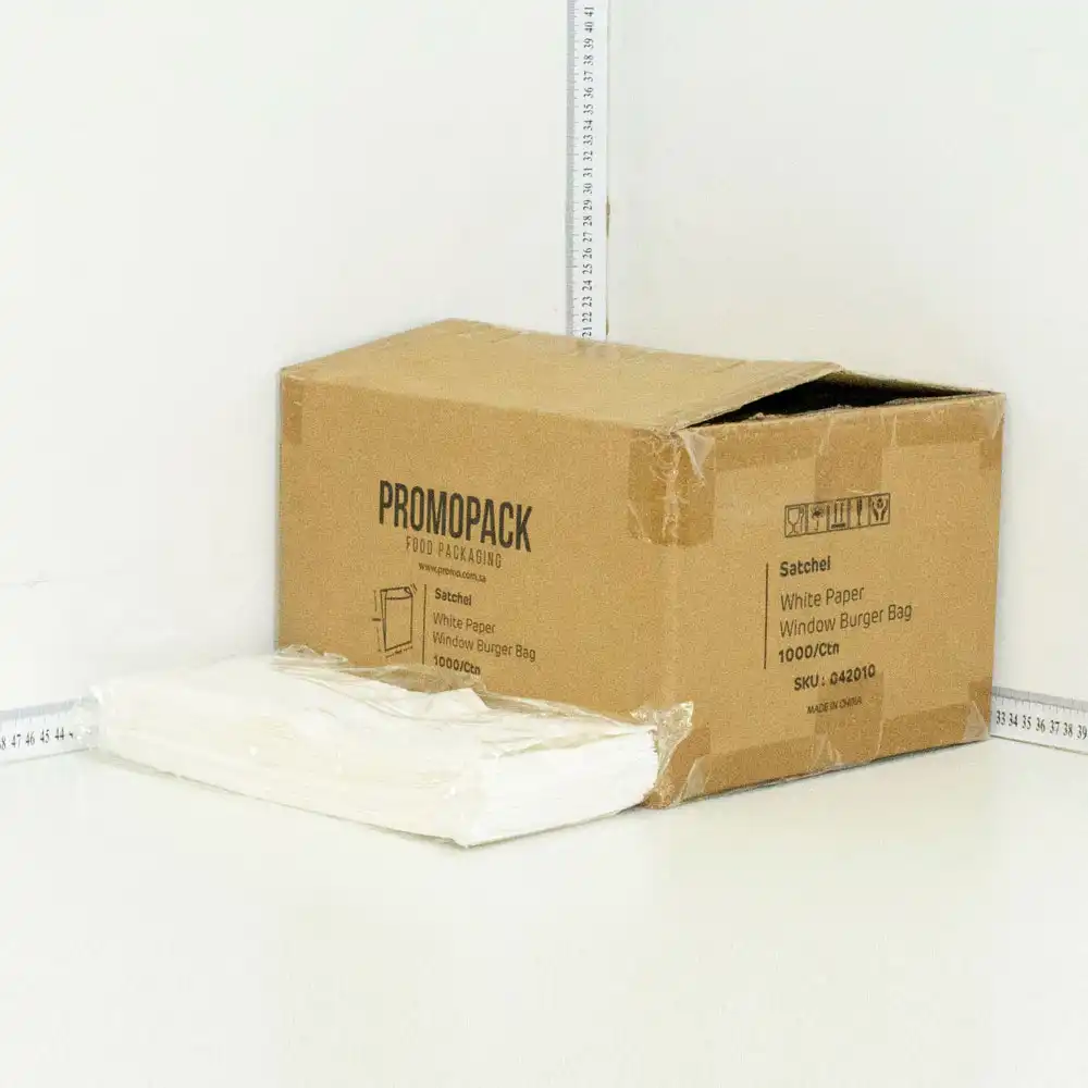 Satchel White Paper Window Bag 12×7×29 cm 1000/ctn