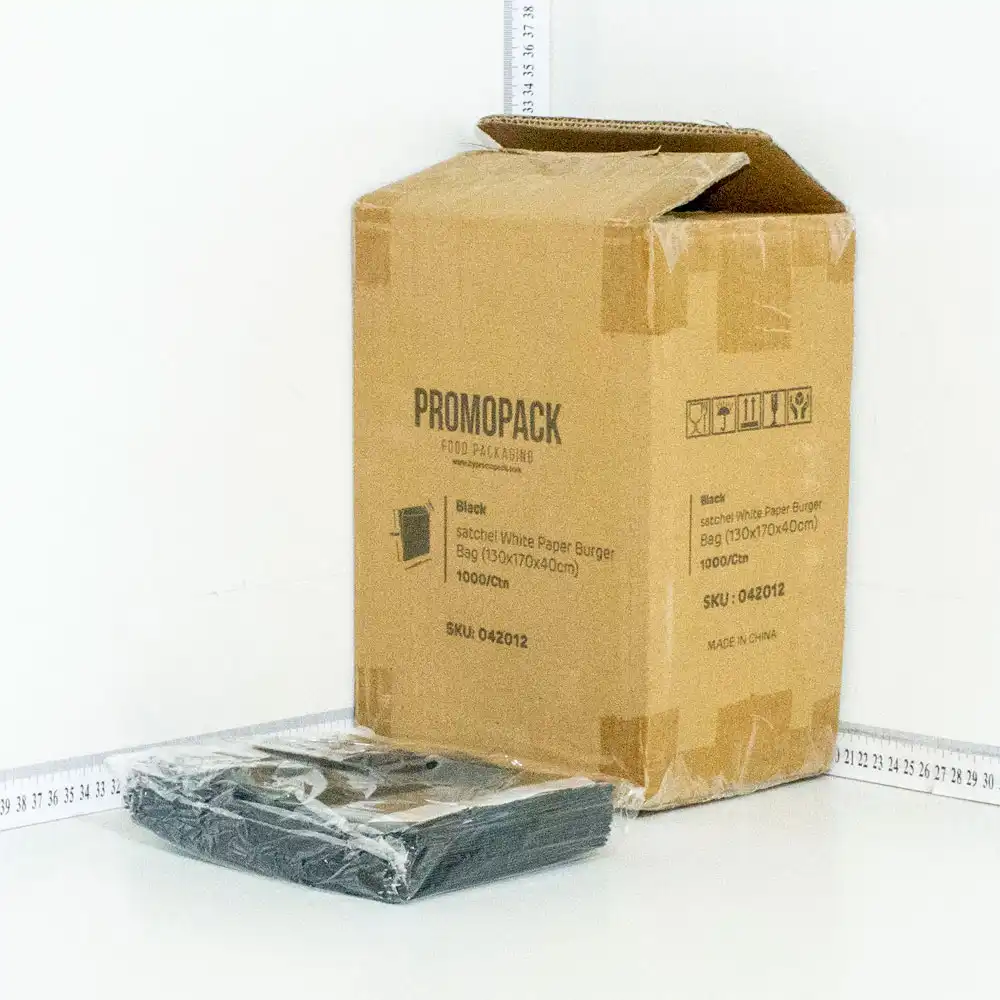 Black - Satchel White Paper Bag 13×4×17 cm 1000/ctn