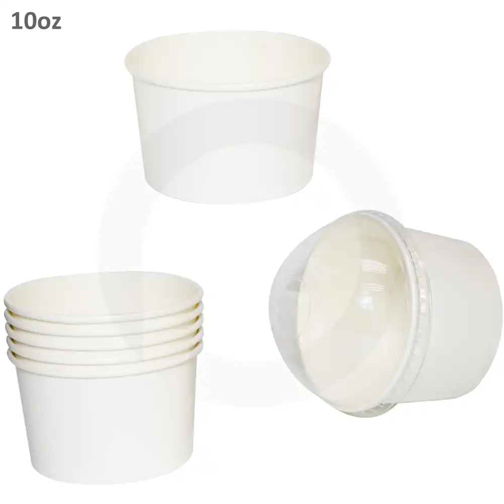 10oz White Paper Ice Cream Cup 1000/ctn