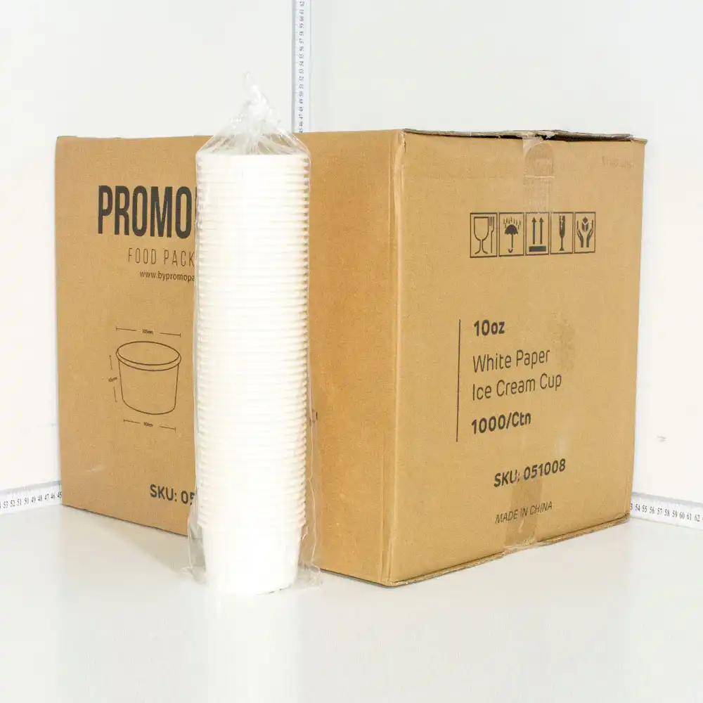 10oz White Paper Ice Cream Cup 1000/ctn