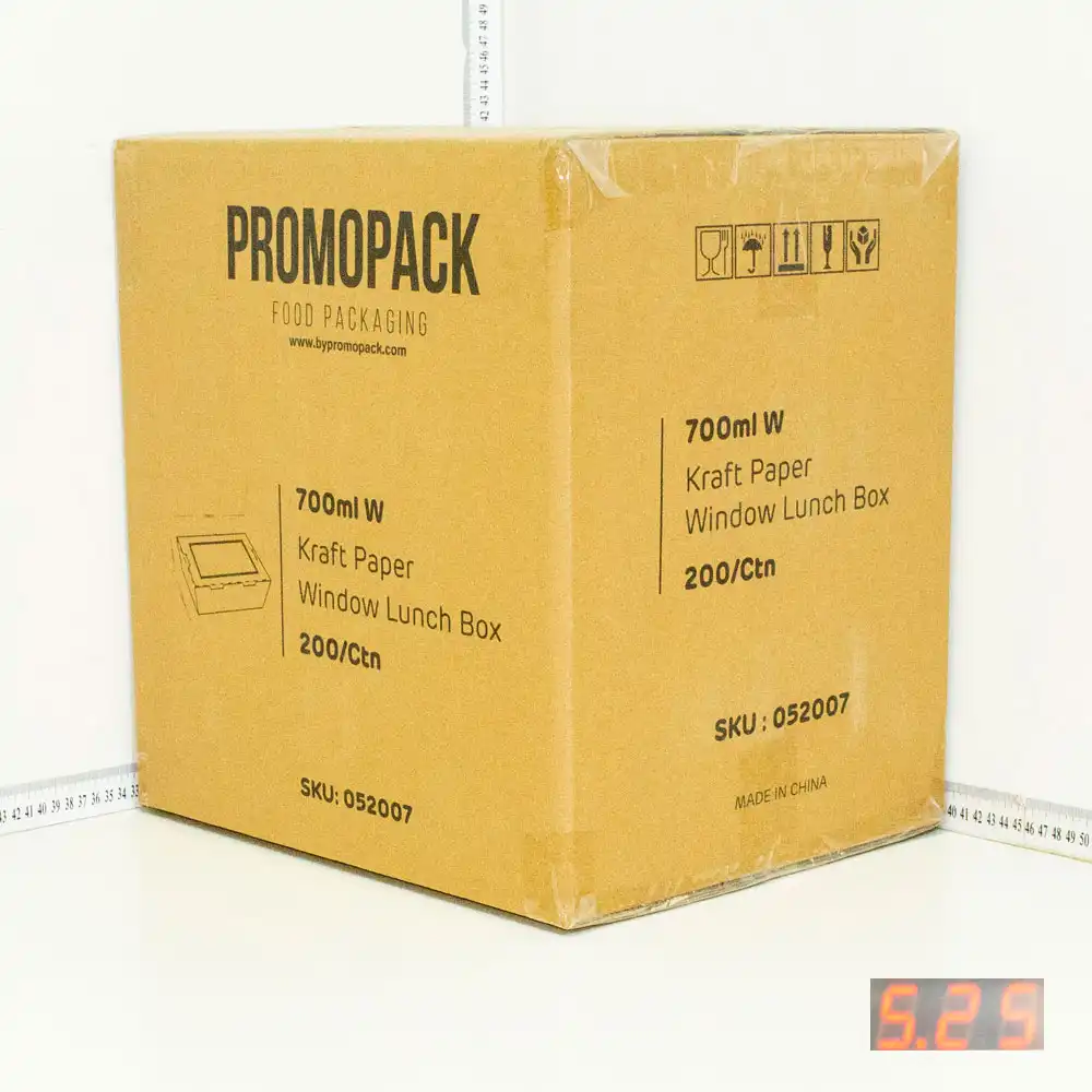 700ml W Kraft Paper Window Lunch Box 200/ctn