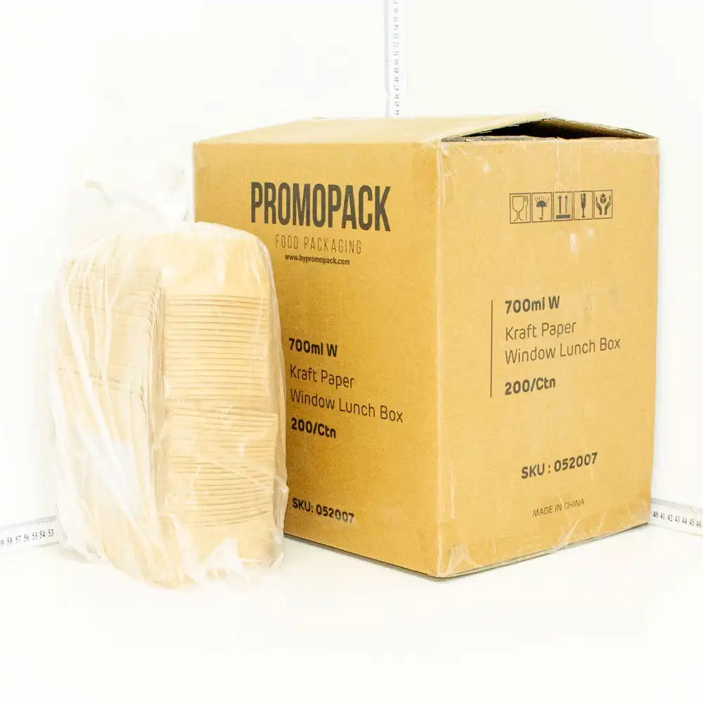 700ml W Kraft Paper Window Lunch Box 200/ctn