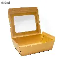 900ml W Kraft Paper Window Lunch Box 200/ctn