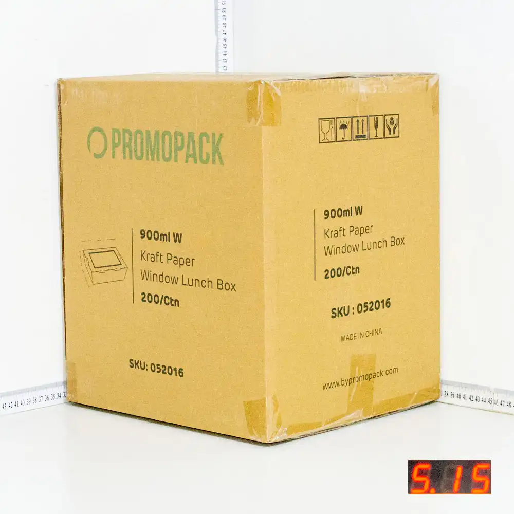 900ml W Kraft Paper Window Lunch Box 200/ctn