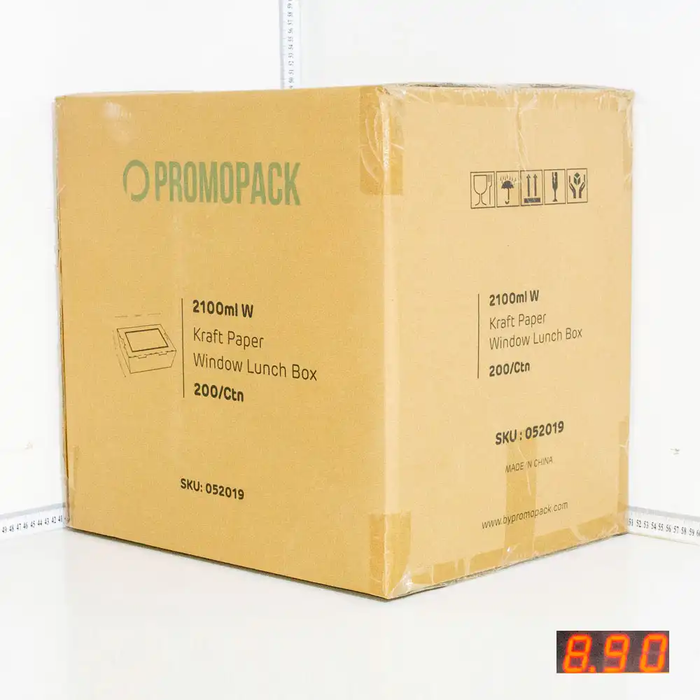 2100ml W Kraft Paper Window Lunch Box 200/ctn
