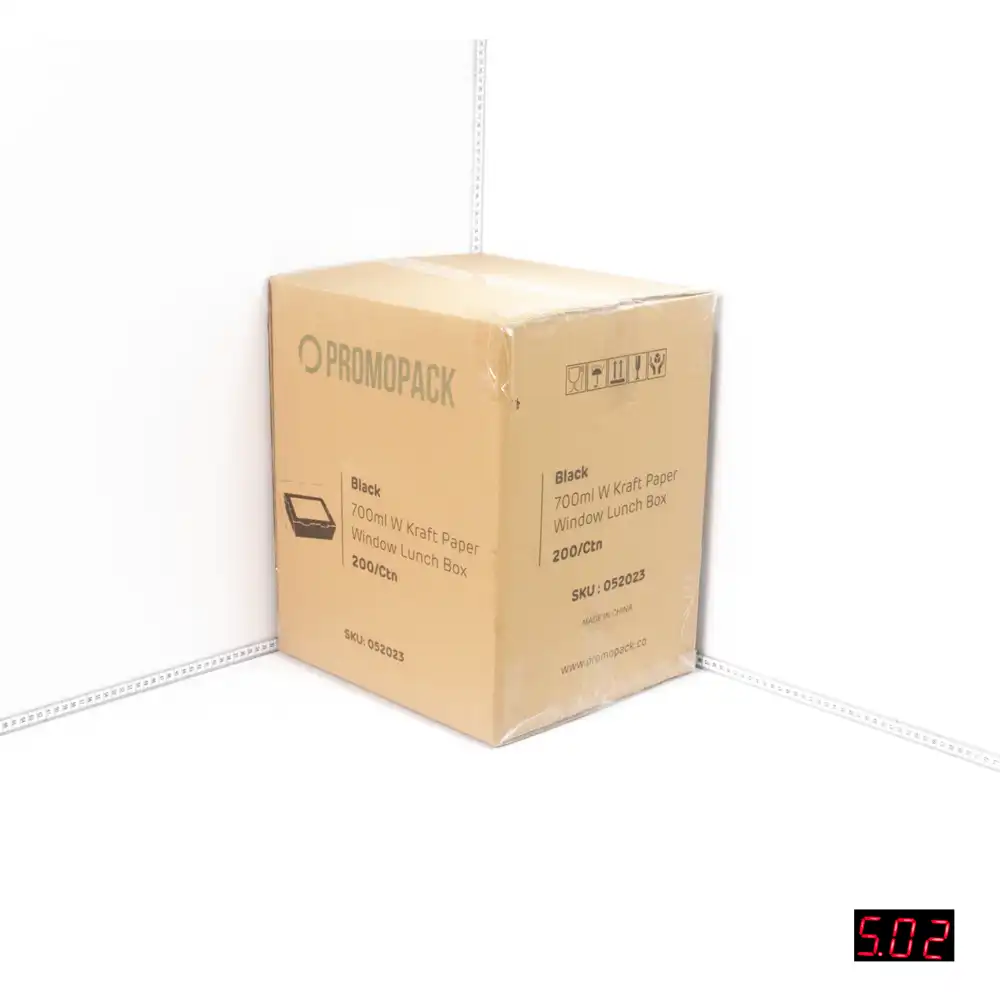 Black - 700ml W Kraft Paper Window Lunch Box 200/ctn