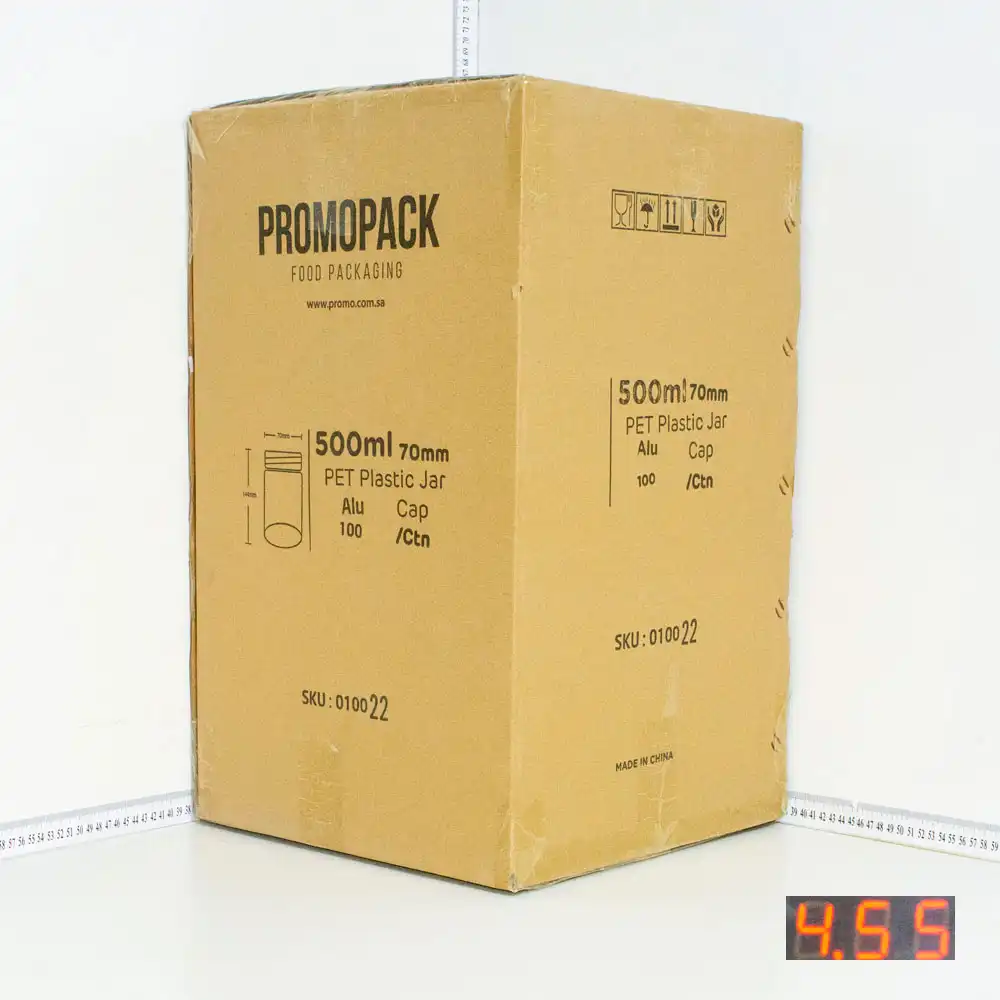 500ml/70mm PET Plastic Jar Alu Cap 100/ctn