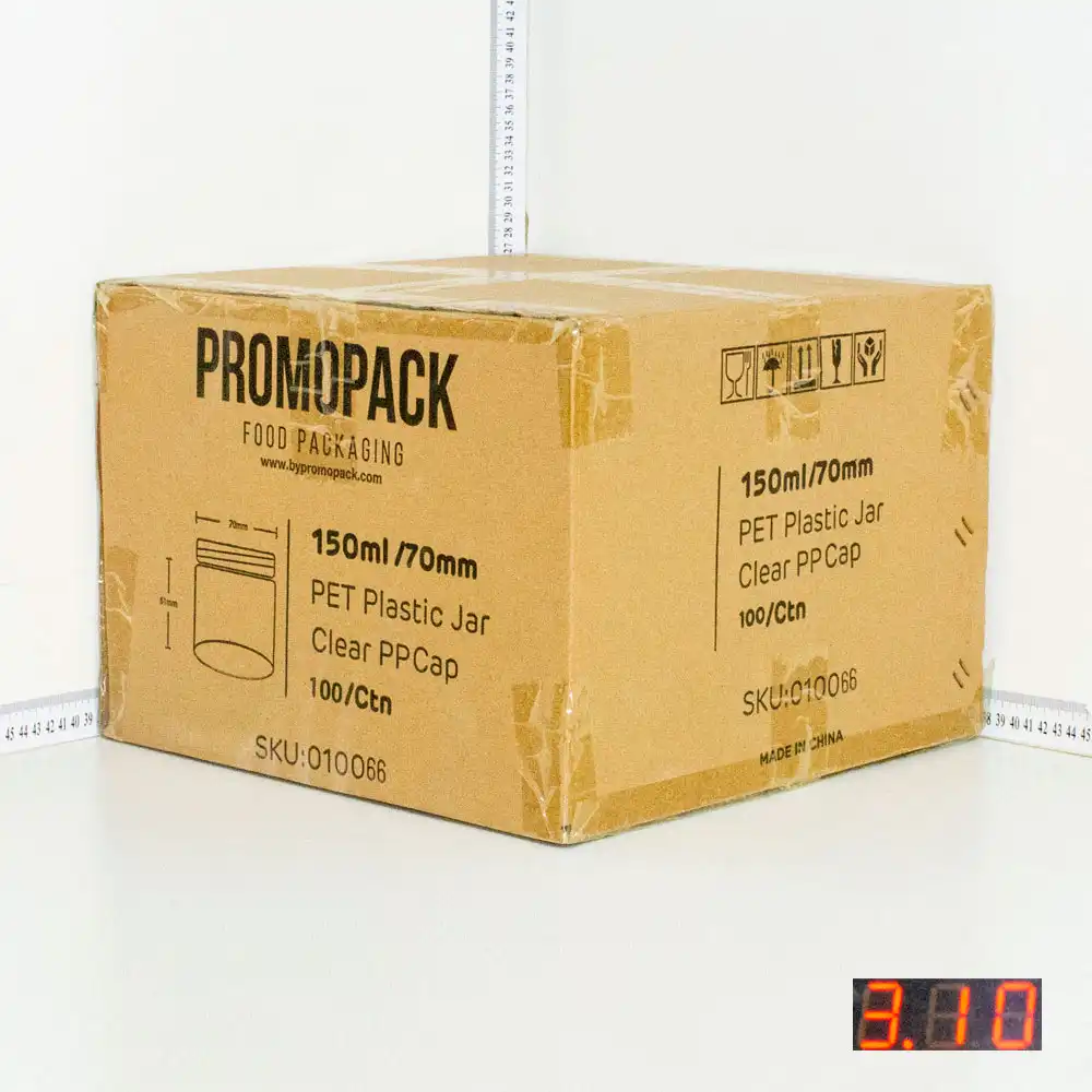 150ml/70mm PET Plastic Jar Clear PP Cap 100/ctn