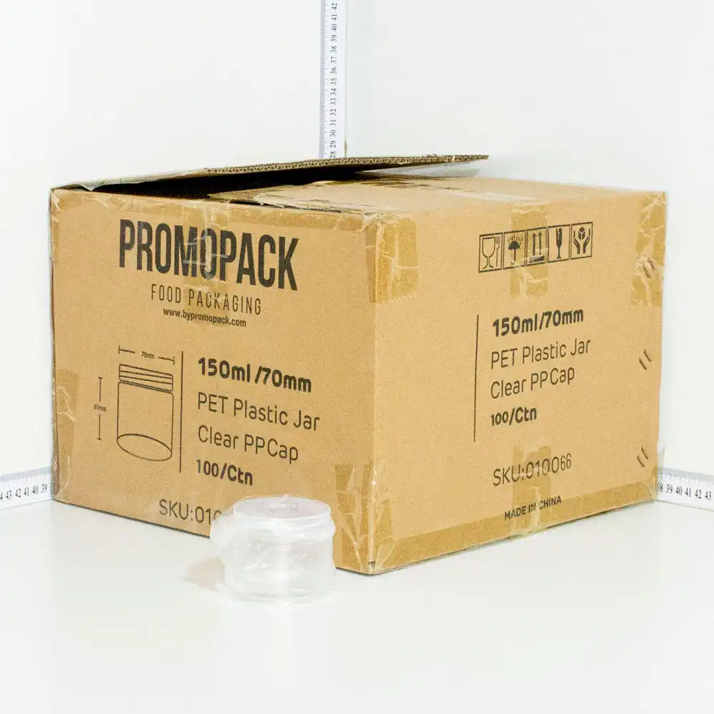 150ml/70mm PET Plastic Jar Clear PP Cap 100/ctn
