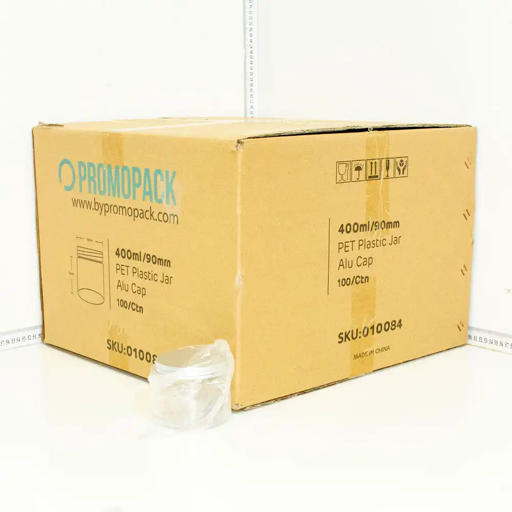 400ml/90mm PET Plastic Jar Alu Cap 100/ctn