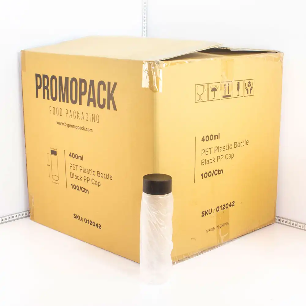 400ml PET Plastic Bottle with Black PP Cap 100/ctn