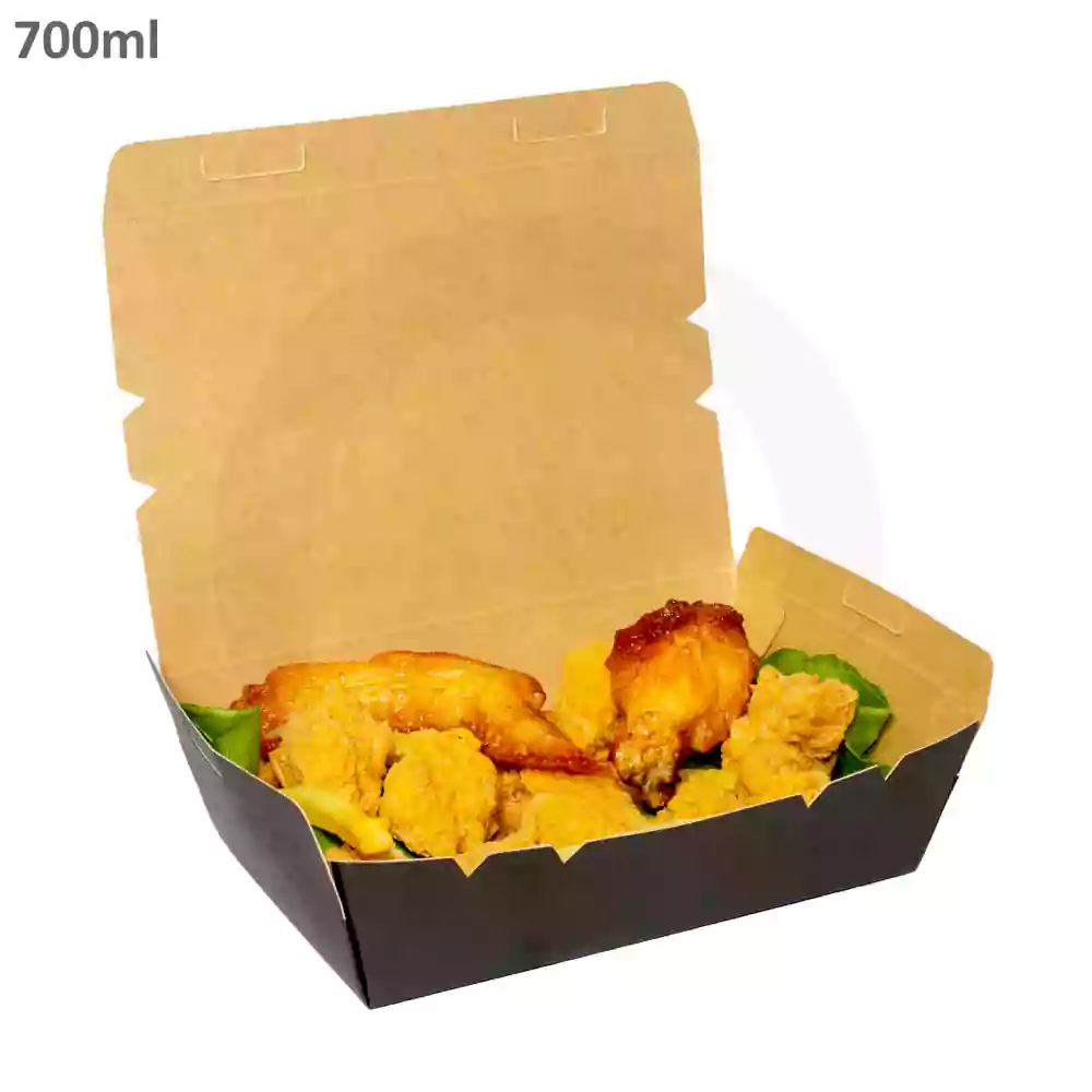 Black - 700ml A Kraft Paper Lunch Box 200/ctn