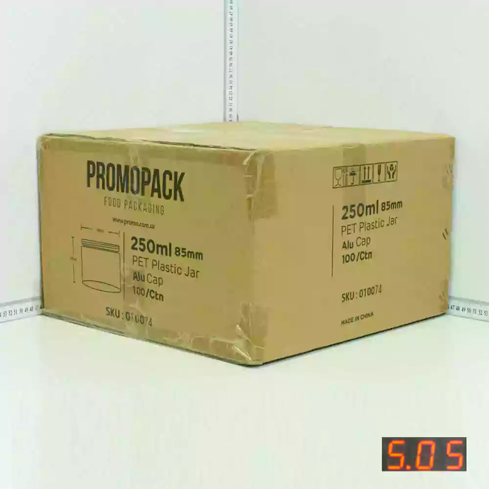 250ml/85mm PET Plastic Jar Alu Cap 100/ctn