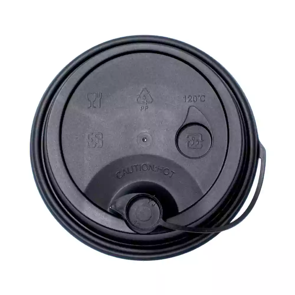 90mm PP Plastic Black Connected Lid 1000/ctn