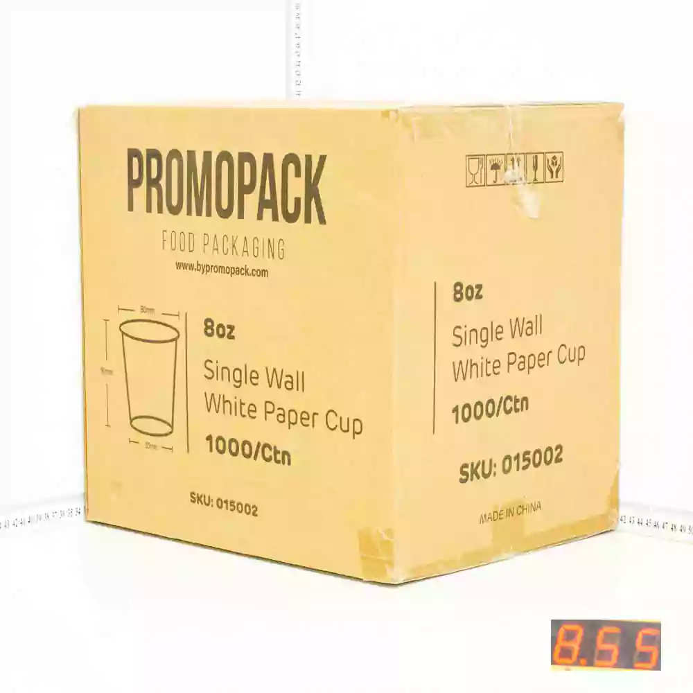 8oz Single Wall White Paper Cup 1000/ctn