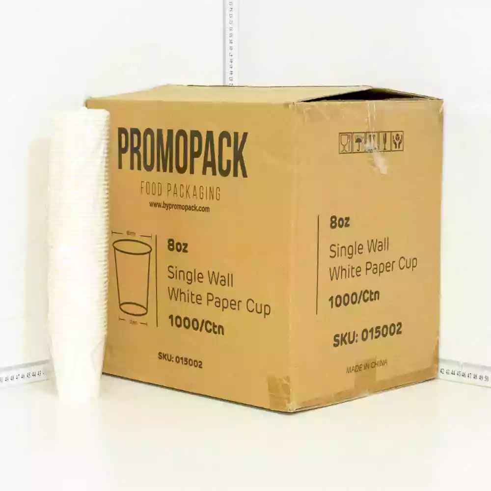 8oz Single Wall White Paper Cup 1000/ctn