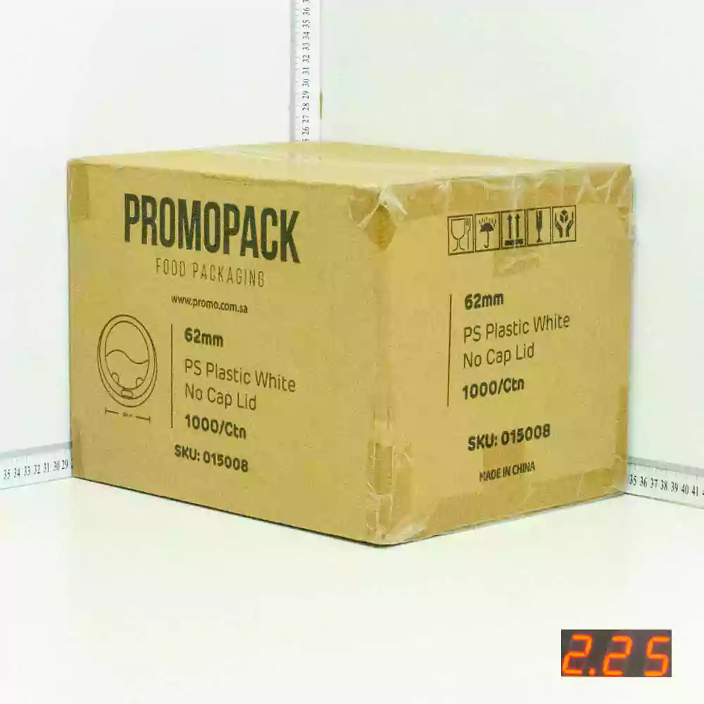 62mm PS Plastic White Lid No Cap 1000/ctn