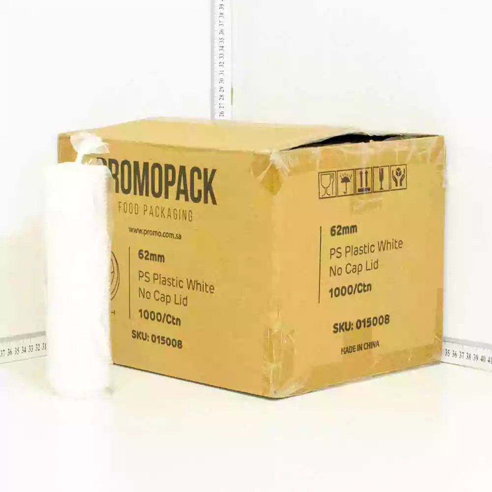 62mm PS Plastic White Lid No Cap 1000/ctn