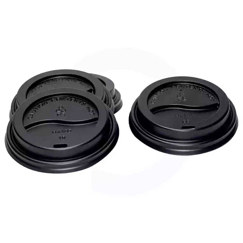 90mm PS Plastic Black Matt No Cap Lid 1000/ctn