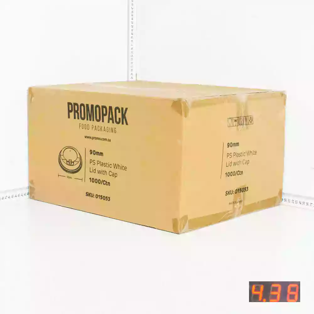 90mm PS Plastic White Lid With Cap 1000/ctn