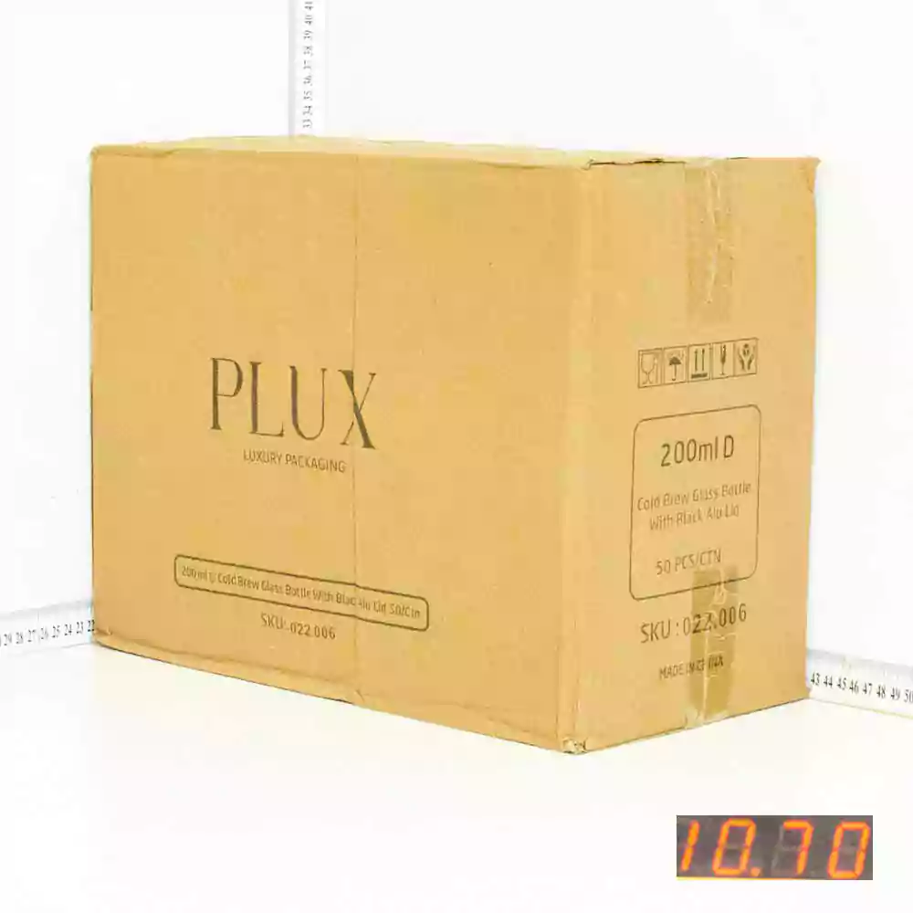 200ml D Cold Brew Glass Bottle Black Alu Cap 50/ctn