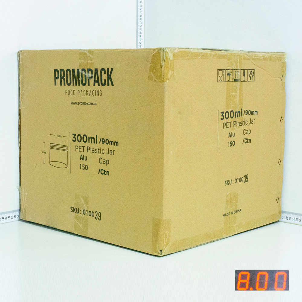 300ml/90mm PET Plastic Jar Alu Cap 150/ctn