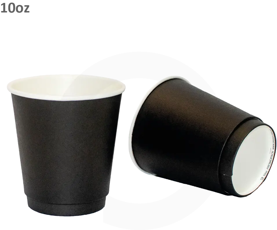 Black - 10oz Double Wall White Paper Cup 500/ctn
