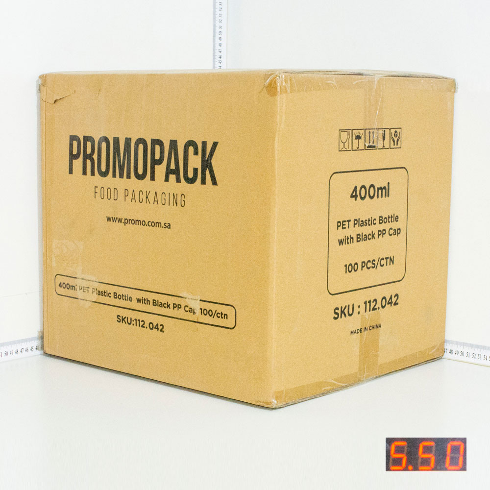 400ml PET Plastic Bottle with Black PP Cap 100/ctn