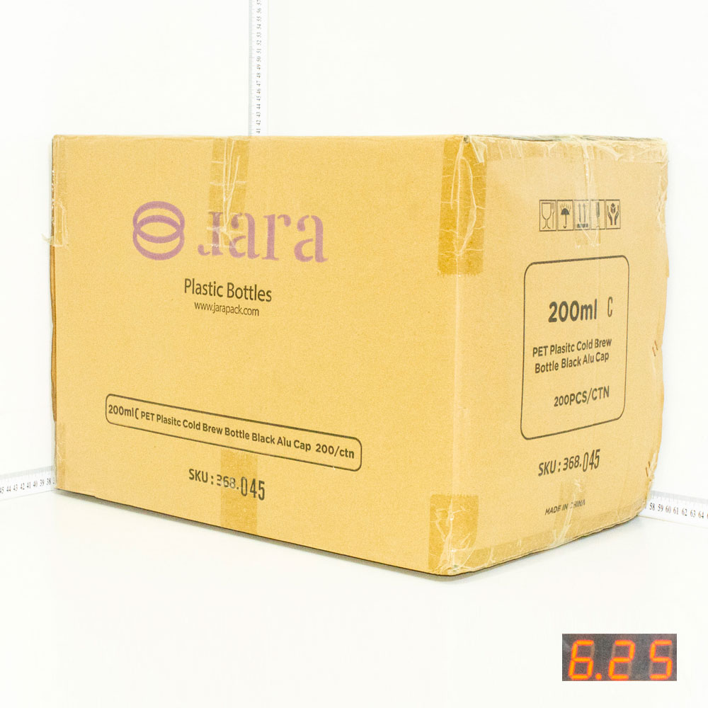 200ml C PET Plastic Cold Brew Bottle Black Alu Cap 200/ctn