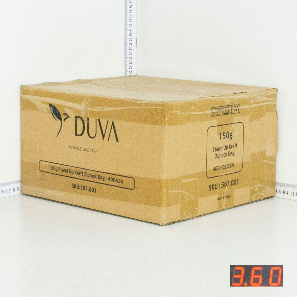 150g Kraft Stand Up Ziplock Bag 400/ctn