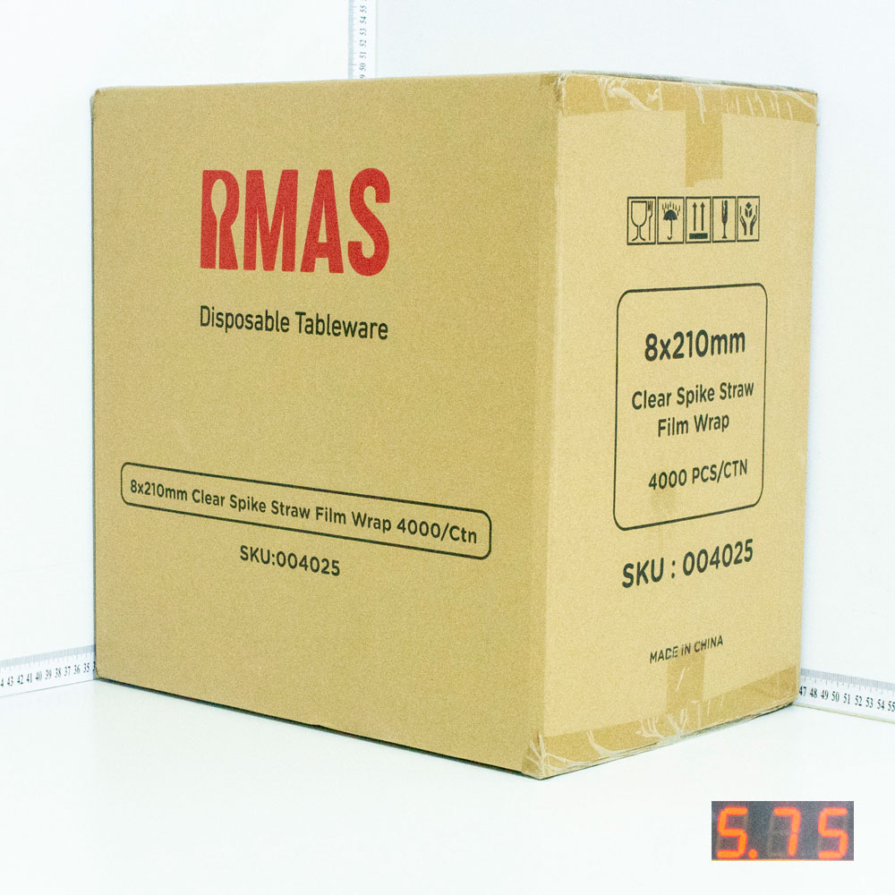 8x210mm Clear Spike Straw Film Wrap 4000/Ctn