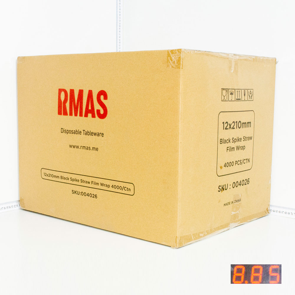 12*210mm Black Spike Straw Film Wrap 4000/Ctn